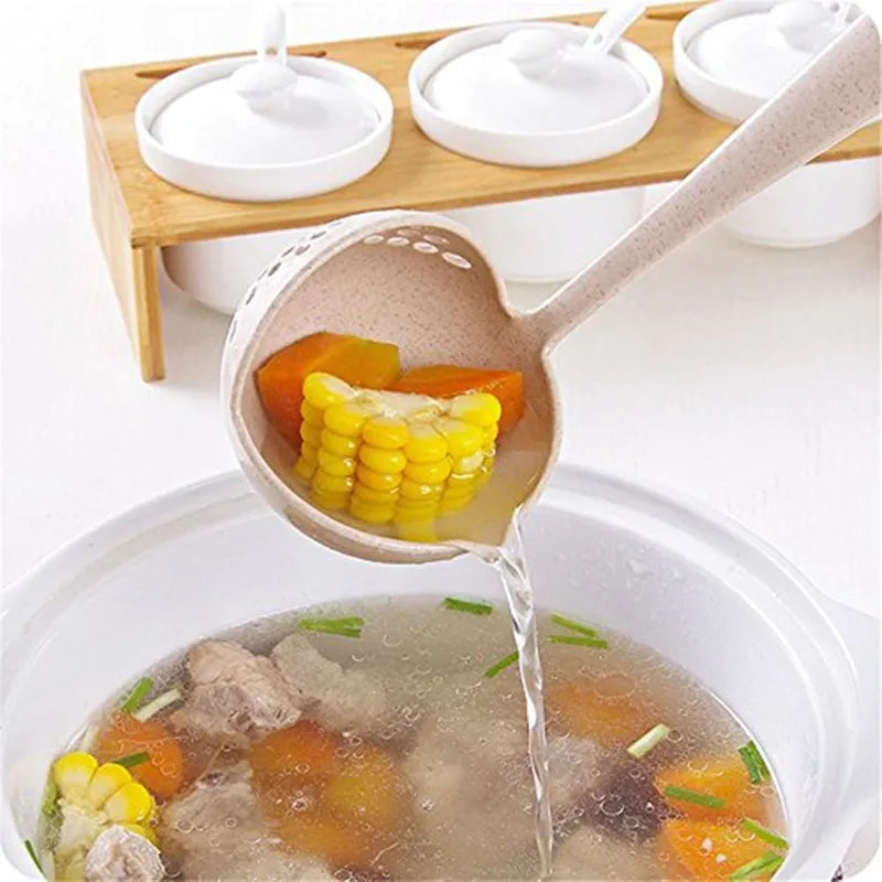 2 in 1 Long Handle Soup Spoon