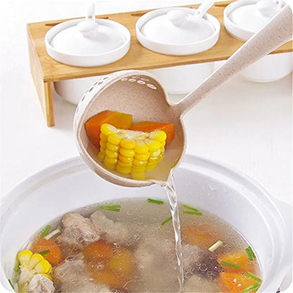 2 in 1 Long Handle Soup Spoon