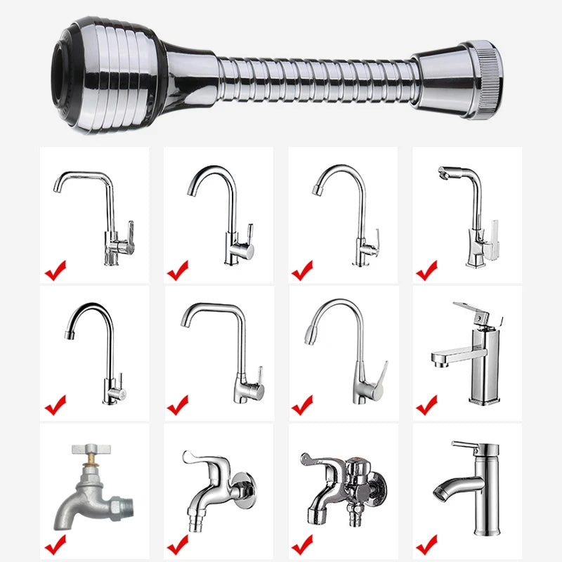 360 Rotatable Bubbler High Pressure Faucet Extender