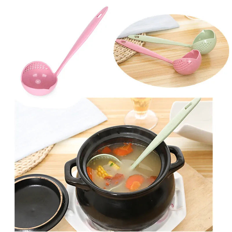 2 in 1 Long Handle Soup Spoon