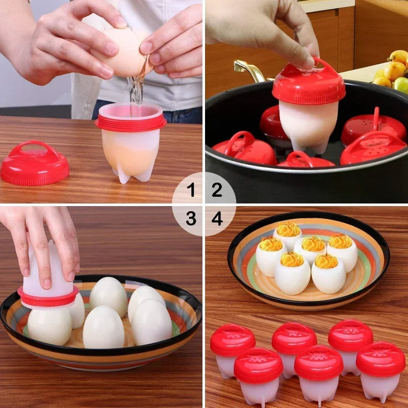 6-1Pc/Set Egg Silicone Non-Stick  Boiler