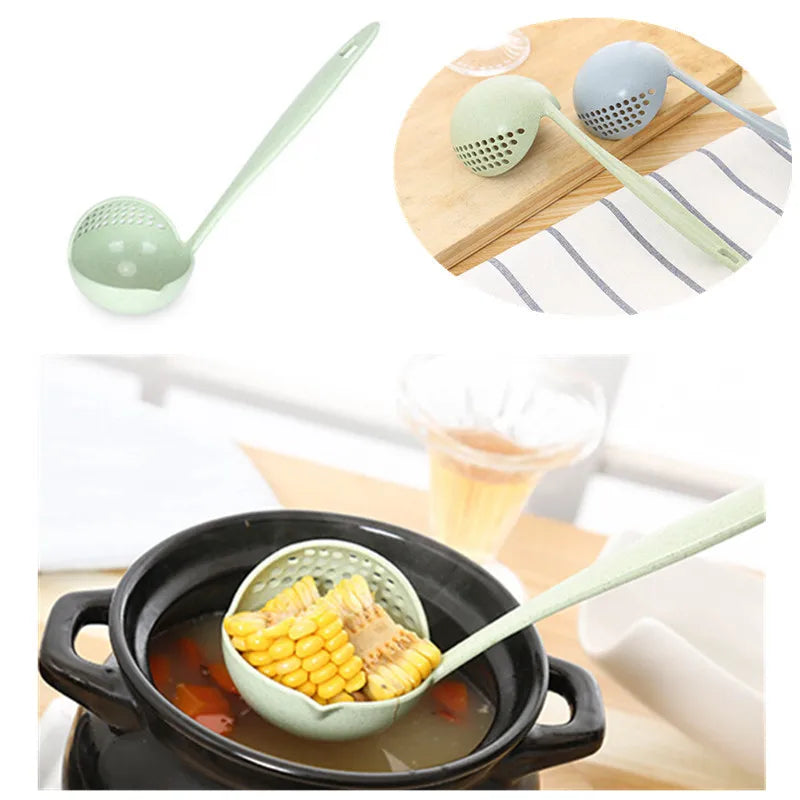 2 in 1 Long Handle Soup Spoon